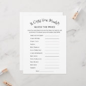 Raten Sie mal, das preiswerte Minimalistische Spie Karte (Vorderseite/Rückseite Beispiel)