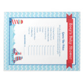 Raten Sie mal, das preiswerte Thema Babydusche Notizblock (Vorderseite)