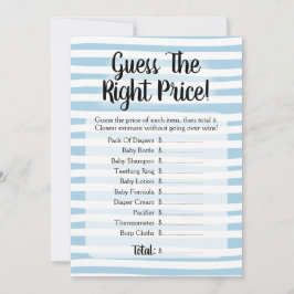 Raten Sie mal, das Price Baby Shower Game Blue Whi Einladung