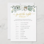 Raten Sie mal, das Price Boho Greenery Baby Shower Einladung (Vorderseite)