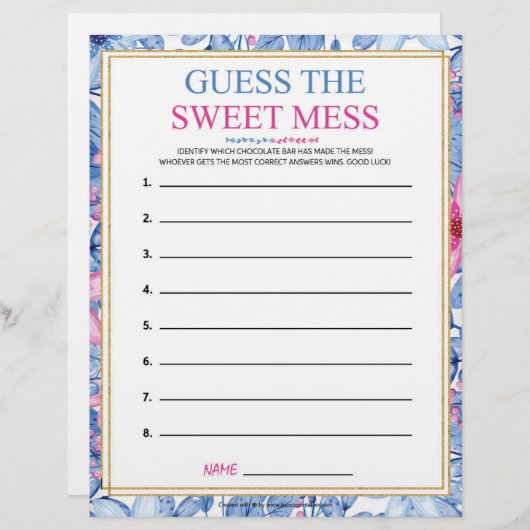 Raten Sie mal, das süße Chaos [Blumenwasserfarben] Briefbogen (Vorne/Hinten)