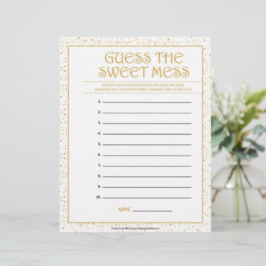 Raten Sie mal, das süße Chaos [goldene Glitzern] Briefbogen (Stehend Vorderseite)