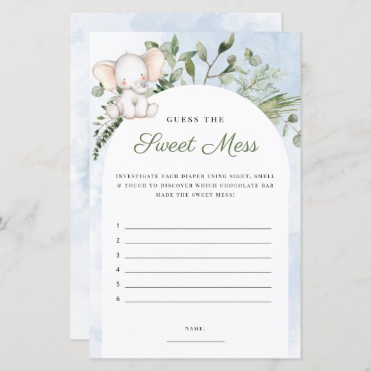 Raten Sie mal, das süße Mess Blue Baby Duschspiel (Vorne/Hinten)