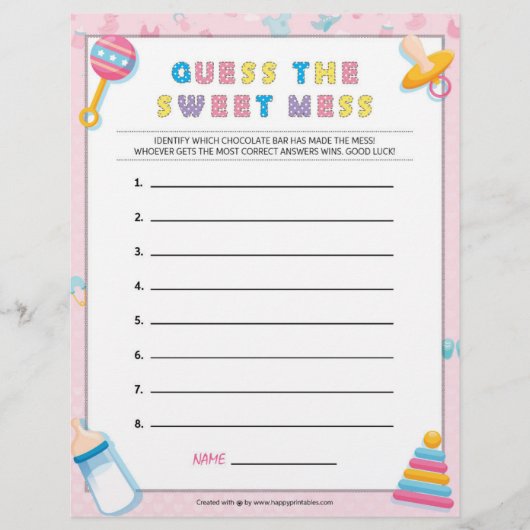 Raten Sie mal, das süße Schlamassel [Baby Basics P Briefbogen (Vorderseite)