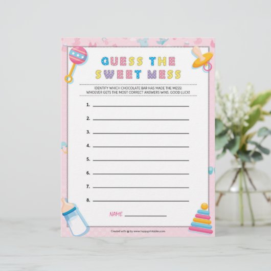 Raten Sie mal, das süße Schlamassel [Baby Basics P Briefbogen (Stehend Vorderseite)