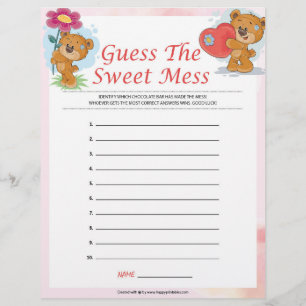 Raten Sie mal, das süße Schlamassel [ Teddy Bears] Briefbogen