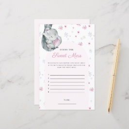 Raten Sie mal, das süße Winter-Pink-Elefantenspiel