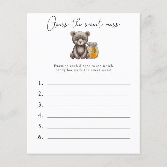 Raten Sie mal, das Sweet Mess - Baby Shower Game (Vorderseite)