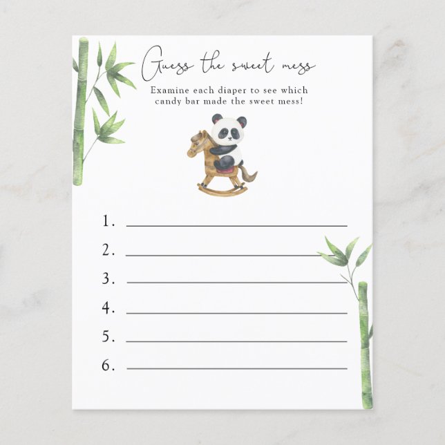 Raten Sie mal, das Sweet Mess - Baby Shower Game (Vorderseite)
