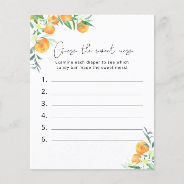 Raten Sie mal, das Sweet Mess - Baby Shower Game (Vorderseite)