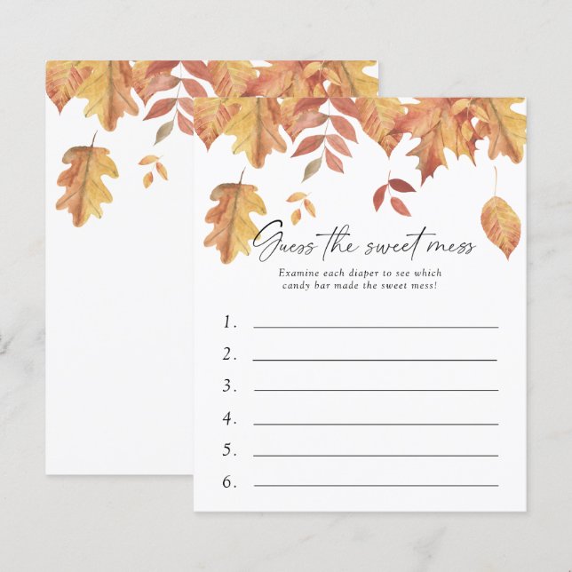 Raten Sie mal, das Sweet Mess Baby Shower Game - B (Vorne/Hinten)