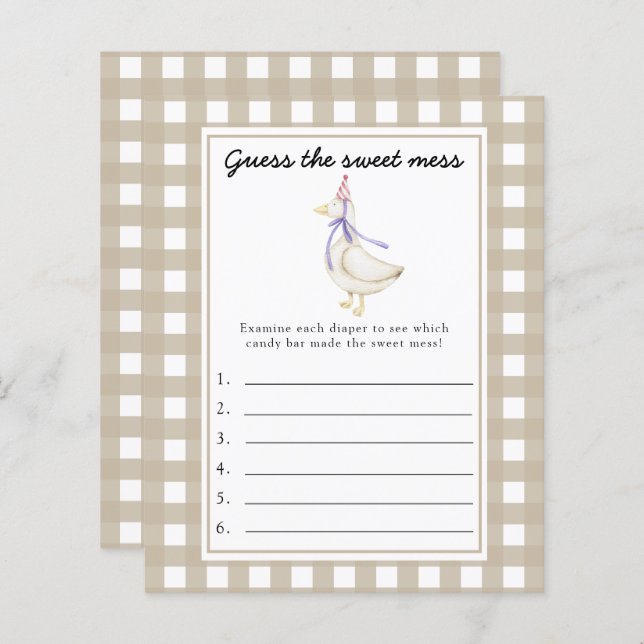 Raten Sie mal das Sweet Mess Spiel - Kleine Gans (Vorne/Hinten)
