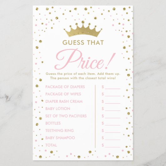 Raten Sie mal, dass das Preis Baby Duschspiel Flyer (Vorne)
