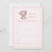 Raten Sie mal die Baby Food Niedlich Girl Bear Bab Einladung (Vorderseite)
