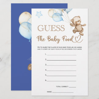 Raten Sie mal die Baby Food Teddy Bear Baby Dusche