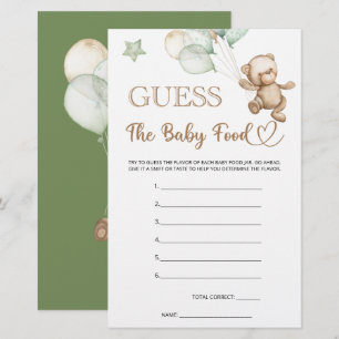 Raten Sie mal die Baby Food Teddy Bear Baby Dusche