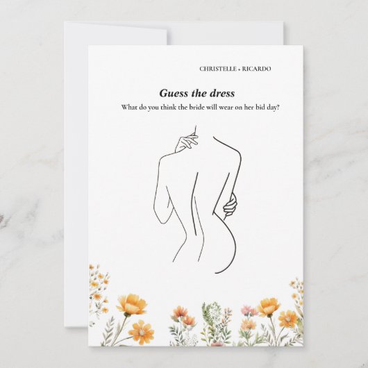 Raten Sie mal die Brautparty-Spielkarte für Brautk Einladung (Vorderseite)