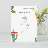 Raten Sie mal die Brautparty-Spielkarte für Brautk Einladung (Stehend Vorderseite)