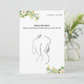 Raten Sie mal die Brautparty-Spielkarte für Brautk Einladung (Stehend Vorderseite)