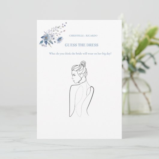 Raten Sie mal die Brautparty-Spielkarte für Brautk Einladung (Stehend Vorderseite)