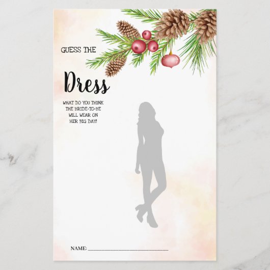 Raten Sie mal die Dress Christmas Brautparty Game Flyer (Vorne)