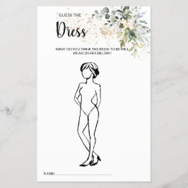 Raten Sie mal die Dress Herbal Brautparty Game Car Flyer