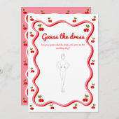 Raten Sie mal die Dress Retro Cherry Bridal Game K Einladung (Vorne/Hinten)