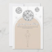 Raten Sie mal, die Dress Silver Disco Bridal Game  Einladung (Vorderseite)