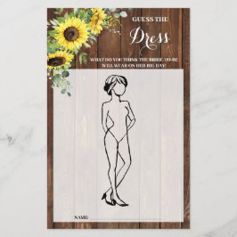 Raten Sie mal die Dress Sunflowers Brautparty Game Flyer