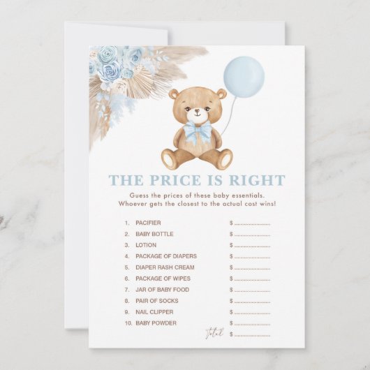 Raten Sie mal die passende Baby Shower Game Card Einladung (Vorderseite)