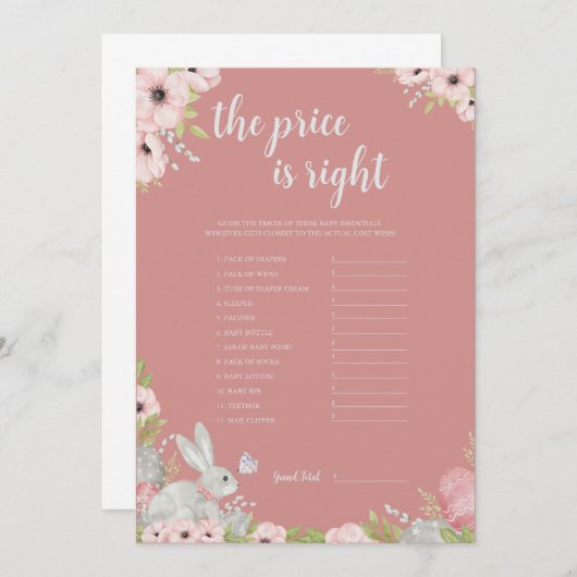 Raten Sie mal die passende Baby Shower Game Card Einladung (Vorne/Hinten)