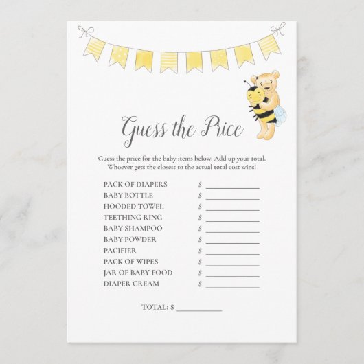 Raten Sie mal die Preis Game Boy Teddy Bären Card Programm (Vorderseite)