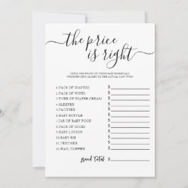 Raten Sie mal die Price Baby Shower Game Card Einladung