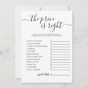 Raten Sie mal die Price Baby Shower Game Card Einladung