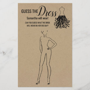 Raten Sie mal die rustikale Dress Brautparty Game  Flyer