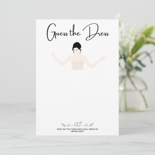 Raten Sie mal die Spielkarte für das Kleid Einladung (Stehend Vorderseite)