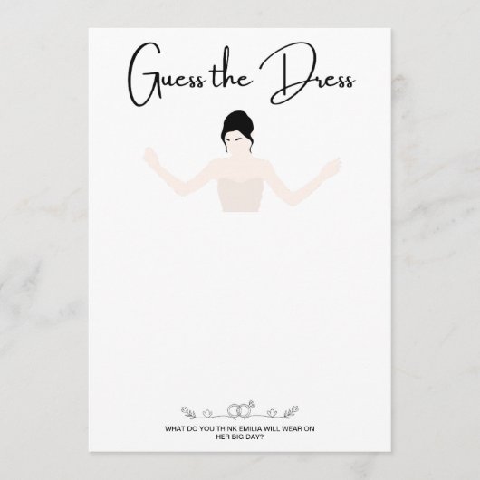 Raten Sie mal die Spielkarte für das Kleid Einladung (Vorderseite)