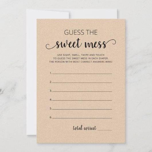Raten Sie mal die Sweet Mess Baby Duschkarte. Einladung (Vorderseite)