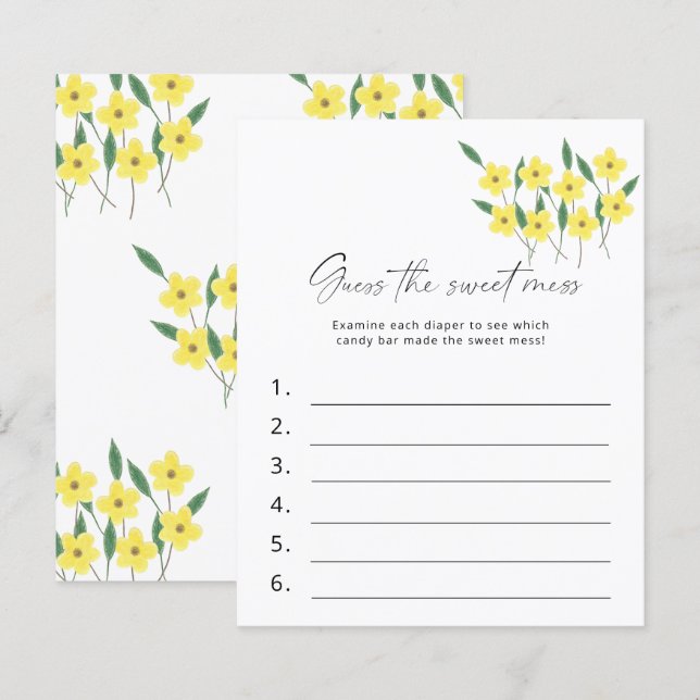 Raten Sie mal die Sweet Mess Baby Shower Wildblume (Vorne/Hinten)