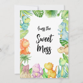 Raten Sie mal die Sweet Mess Dinosaur Babyduschkar Einladung