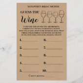 Raten Sie mal, die Wine Rustic Brautparty Game Car Flyer (Vorne)