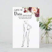 Raten Sie mal, Dress Marsala Blume Brautparty Game (Stehend Vorderseite)