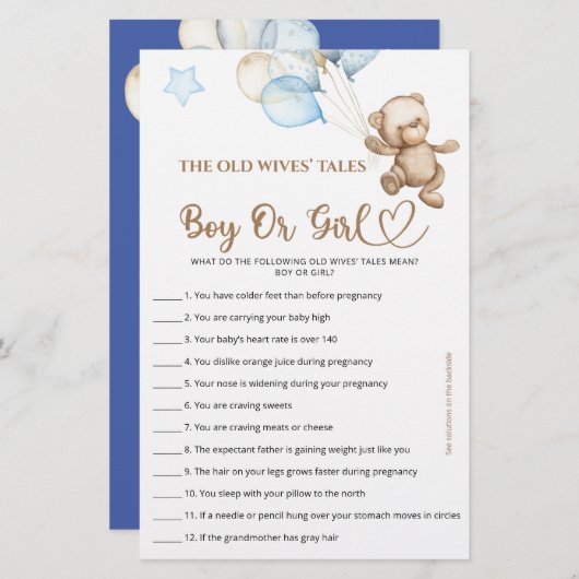 Raten Sie mal, Junge oder Girl Tales Teddy Bear Ba (Vorne/Hinten)