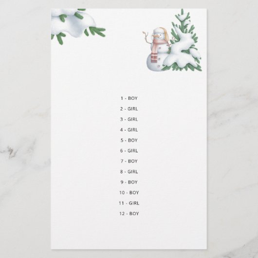 Raten Sie mal, Junge oder Girl Tales Winter Baby D (Rückseite)