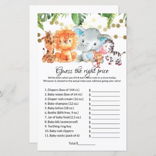 Raten Sie mal nach, was Sie für ein Baby Shower Ga (Vorne/Hinten)