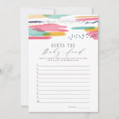 Raten Sie mal, was das Baby zu essen hat | Moderne Einladung (Vorderseite)