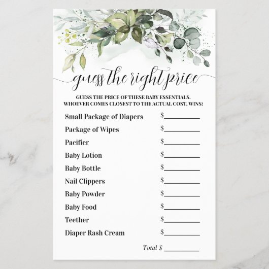 Raten Sie mal, was das richtige Greenery Baby Duwe Flyer (Vorne)