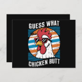 Raten Sie mal, was Hühnchen Hintern Funny Chicken Postkarte (Vorne/Hinten)