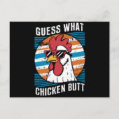 Raten Sie mal, was Hühnchen Hintern Funny Chicken Postkarte (Vorderseite)