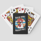 Raten Sie mal, was Hühnchen Hintern Funny Chicken Spielkarten (Rückseite)
